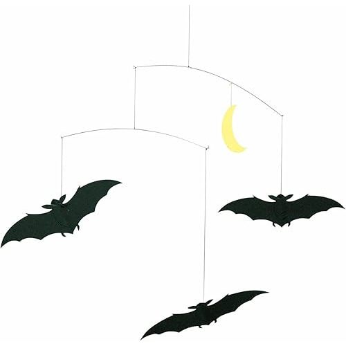 Lucky Bats Hanging Mobile - 20 Inches - High Quality Cardboard - Handmade in Denmark by Flensted