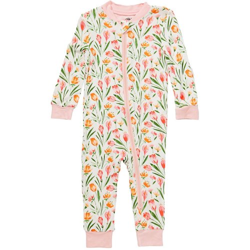 Little Me Baby Girls Bamboo Long-Sleeve Tulip-Printed Coverall