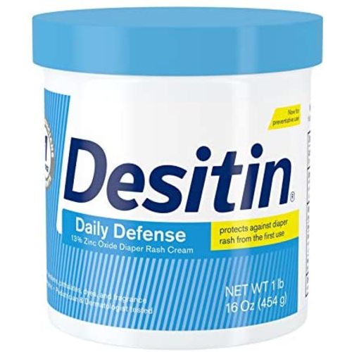 Desitin Daily Defense Baby Diaper Rash Cream with 13% Zinc Oxide, Barrier Cream to Treat, Relieve & Prevent Diaper Rash, Hypoallergenic, Dye-, Phthalate- & Paraben-Free, 16 oz