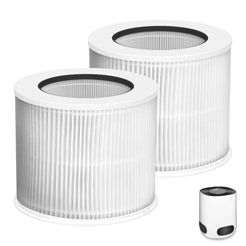 12020 Filter Replacement Compatible with Clorox Tabletop Air Purifier model # 11020 and Clorox Tabletop Smart Air Purifier model # 11021, 12020 H13 True HEPA Filter with 200 Sq. Ft. Capacity, 2 Pack