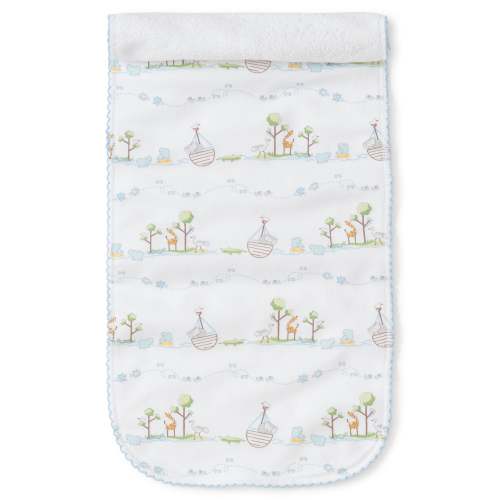 Blue Noah's Print Burp Cloth