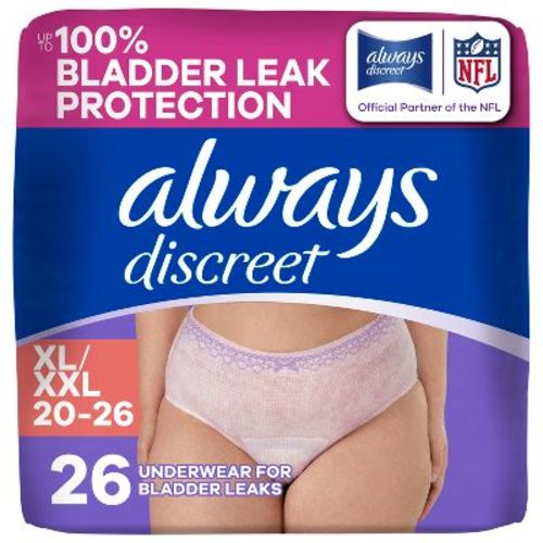Always Discreet Adult Postpartum Incontinence Underwear for Women - Maximum Protection - XL - 26ct
