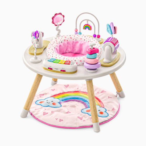Little Acorn 4-in-1 Montessori Inspired Wooden Activity Center & Table - Rainbow
