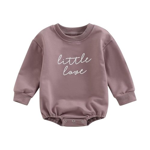 Fall Baby Girl Clothes Newborn Infant Puff Sleeve Sweatshirt Romper Leopard Letter Print Sweater Pullover Top