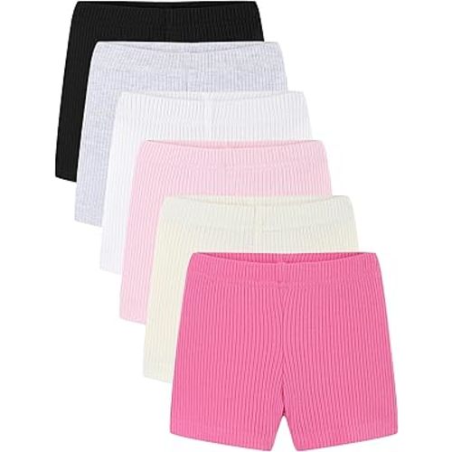 Bumeex Girls Bike Shorts Cartwheel Biker 6 Pack Spring Summer Clothes Safety Shorts Under Dress Dance Age 2-12