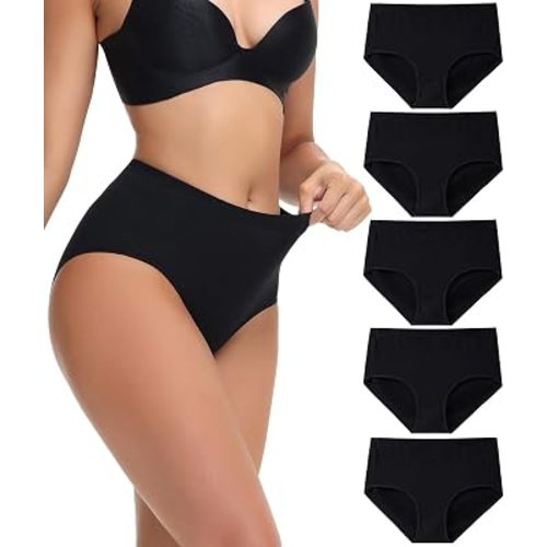 wirarpa Women's Cotton Underwear Full Coverage Cotton Briefs 5 Pack