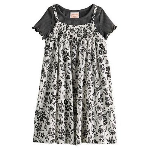 Baby & Toddler Girl Jumping Beans® 2-pc. Woven Smocked Dress & Short Sleeve Tee Set