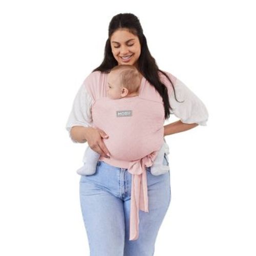 Moby Petunia Picklebottom X Moby Wrap Easy-Wrap Baby Carrier - Rose Quartz Eyelet: Cotton, Maximum Weight Capacity 33 lbs, Hybrid Baby Carrier
