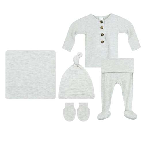 Stevie Ribbed Newborn Hat Bundle (Top + Bottom)