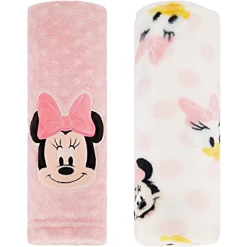 Disney 2-Pack Baby Blanket for Infants and Newborns, Plush Polka Dot Fleece Minnie Mouse Blanket, for Toddler Girls