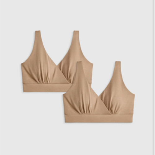 Organic Cotton Nursing & Sleep Bra (2-pack) - Maternity & Post-partum in Light Pink