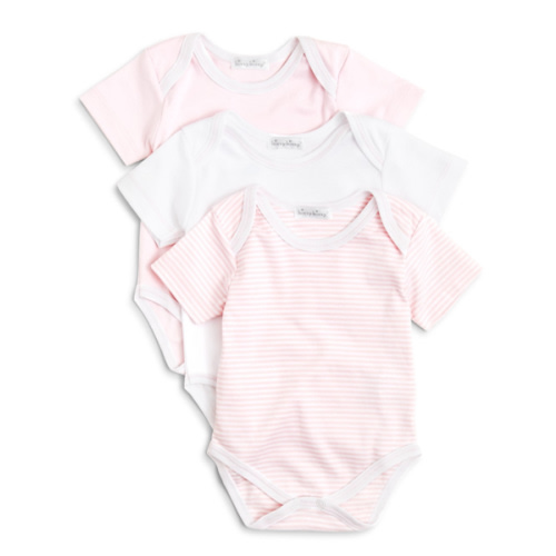 Girls' Stripe & Solid Bodysuit, 3 Pack - Baby