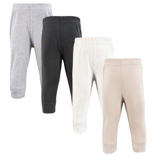 Hudson Baby Cotton Pants and Leggings, Neutral Beige Charcoal, 9-12 Months