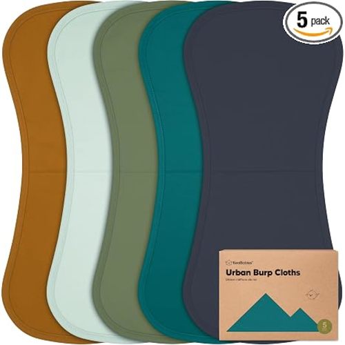 Organic Burp Cloths Baby Boy & Girl, 5-pack Cotton Burp Rags (Eclipse)