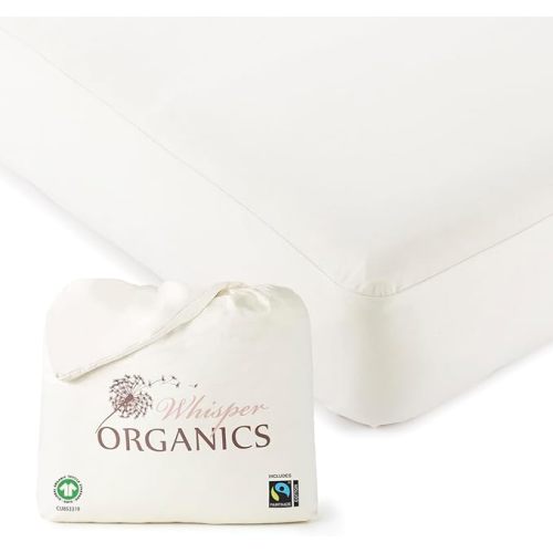Organic Crib Mattress Protector - 100% Waterproof Crib Mattress Protector Pad with Soft Quiet & Breathable Triple Layer Protection - Fairtrade & GOTS Certified and Machine Washable (52"x28"x9”)