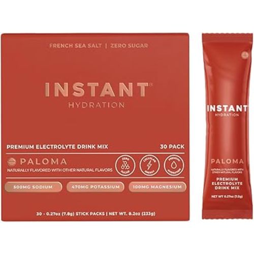 Instant Hydration Electrolytes Powder Packets - Paloma Electrolyte Drink Mix - Zero Sugar - Keto, Vegan, Gluten-Free, Non-GMO - Boost Recovery, Brain Health, Muscle & Tissue Support- 30 Sticks