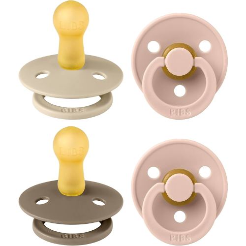 BIBS Pacifiers, 6-18 Months (Pack of 2) total 4 counts, Baby Blush Colors