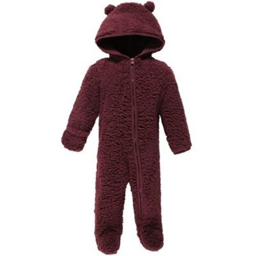 Hudson Baby Faux Shearling Bunting 1pk, Burgundy, 0-3M