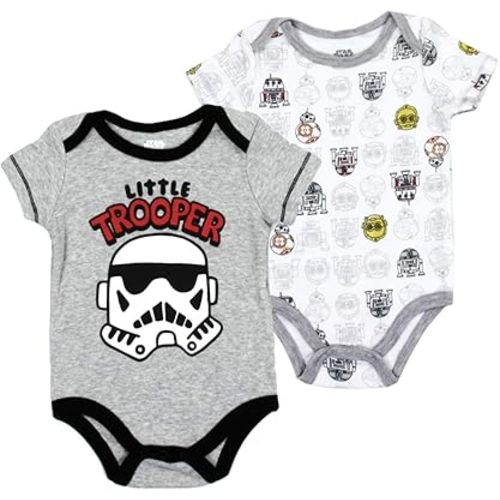 Star Wars Baby Boys' Little Trooper 2 Pack Bodysuit Set (0/3M)
