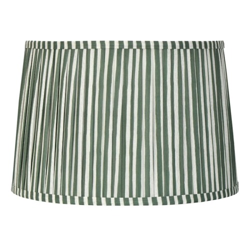 Green Striped Pleated Medium Lamp Shade, 13x15x10