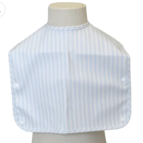 Embroidered TRVL Bib- blue stripped