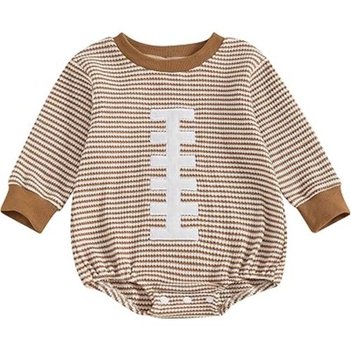 Seyurigaoka Baby Football Outfit Newborn Boy Girl Game Day Long Sleeve Bubble Romper Infant Fall Winter Clothes