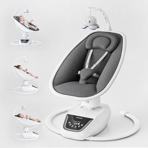 Baby Swings for Infants, FasonBaby Baby Swing, 3D-Motion Baby Swing with 5 Motions & 4-Speeds, Smart Newborn Swing Infant Swing (White)