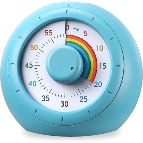 60 Minute Visual Timer for Kids, Rainbow Silent Countdown Clock