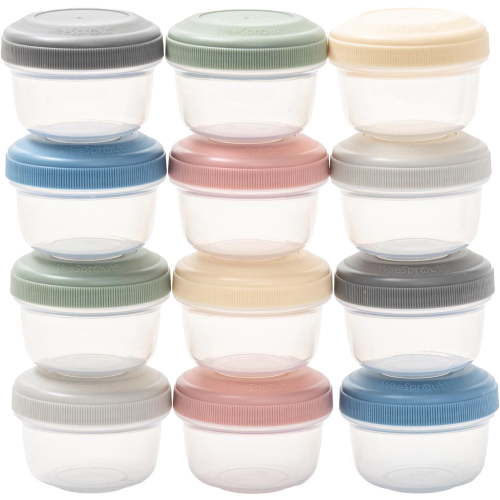 WeeSprout Baby Food Storage Containers, 4 oz Reusable Jars, Airtight, Leakproof, Set of 12