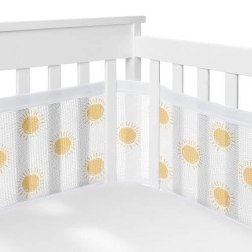 Sweet Jojo Designs + BreathableBaby Boy, Girl, Unisex/Gender Neutral Breathable Mesh Crib Liner Baby Nursery Boho Sun Orange and White
