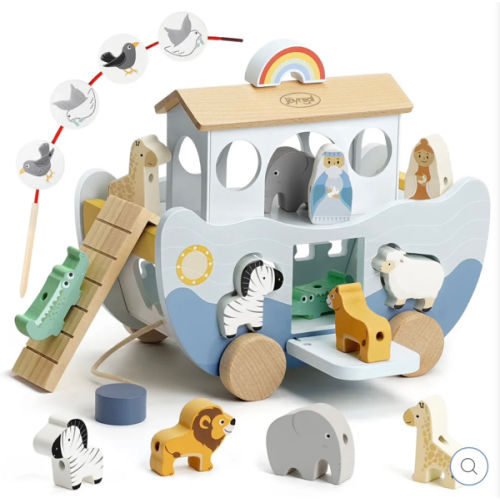 Wooden Noah's Ark Toy for Montessori Learning