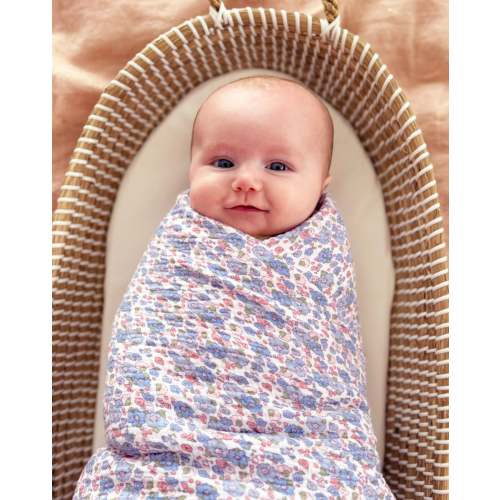 Alimrose Muslin Swaddle Liberty Blue