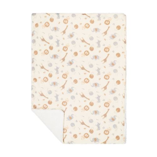 Everyday Kids Jungle Safari Animals Baby Blanket – 30" x 40", High Pile Fleece and Mink