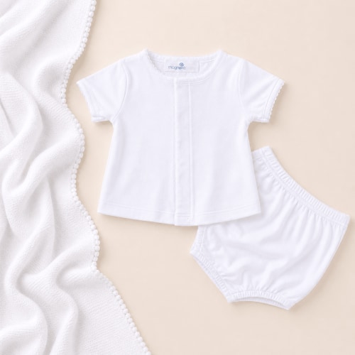 Solid Essentials Diaper Cover Set White