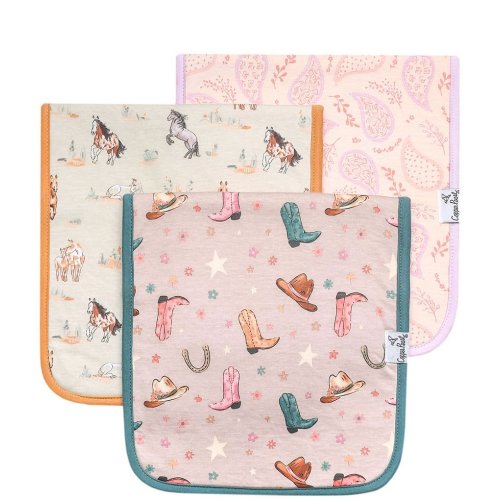 Copper Pearl Baby Girls Cheyenne Western Print Burp Cloths 3-Pack