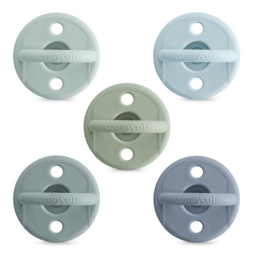Comfy Cubs Baby Pacifier - Breast-like Nipple Shape - 0+ Months - 5 Pack - 100% Food Grade Silicone