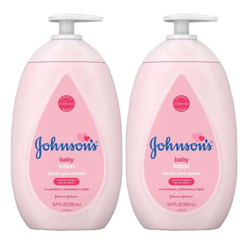 Johnsons Baby Lotion 16.9 Ounce Pump 500ml 2 Pack for Moisturizing Dry Skin