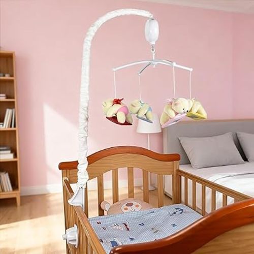 Little Bear Baby Crib Mobile with 12 Soothing Lullabies & 3 Modes - Adjustable Nursery Mobiles for Boys & Girls, Bear-Themed Nursery Decor Musical Mobile for Crib or Bassinet.