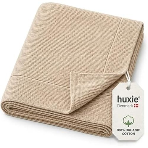 Knitted Organic Cotton Baby Blanket- Swaddle Blanket, 30" x 40" Soft Receiving Blanket for Newborn (Ultra softFog)