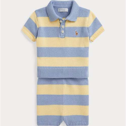 Striped Cotton Polo Sweater & Short