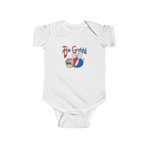 Be Grateful Grateful Dead Infant Bodysuit | Baby Onesie with Steal Your Face Art