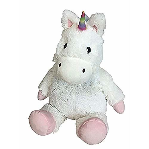 warmies Junior Microwavable & Weighted Stuffed Animals, White Unicorn - Heated Stuffed Animal Plushie for Warmth & Comfort - Cute Soft Plush Toys for Adults & Children (Boys, Girls, Babies & Toddlers)