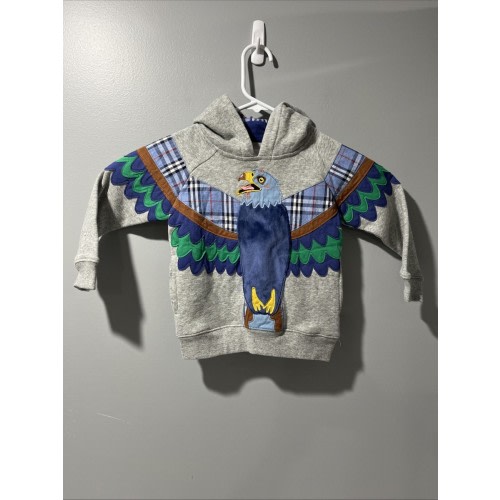 Mini Boden size 2-3y hoodie Eagle Bird Gray