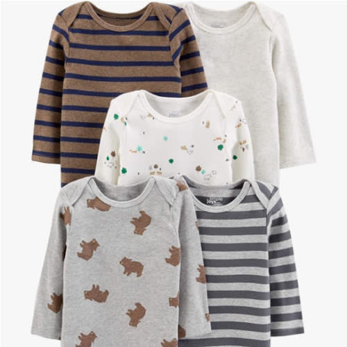 Simple Joys by Carter's Baby-Boys Long-Sleeve Bodysuit Pack of 5Bodysuit