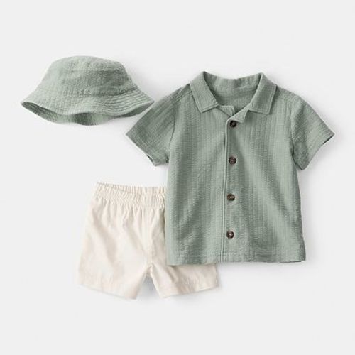 Baby Boys Carter's 3-Piece Solid Short-Sleeve Top & Short Set