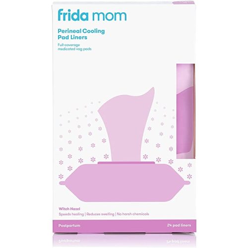 Frida Mom Perineal Medicated Witch Hazel Full-Length Cooling Pad Liners for Postpartum Care | 24-Count