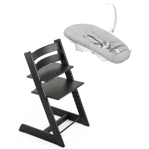 Tripp Trapp Chair + Newborn Set Bundle - Oak Black