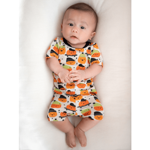 Short Sleeve 2-Piece Set, Pumpkin Buds