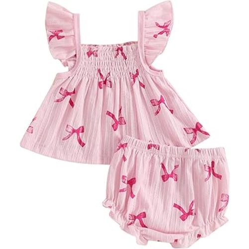 Toddler Baby Girl Summer Clothes Watermelon Striped Print Sleeveless Tank Tops Ruffle Cuffs Shorts 2Pcs Sweet Outfit