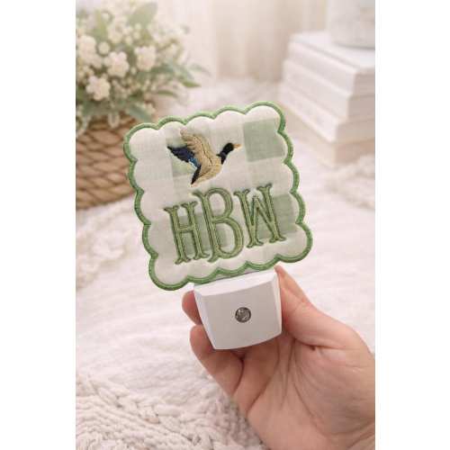Embroidered Mallard Duck Nightlight | Custom Monogram Nursery Decor | Unique Baby Shower Gift | Hunting Room Theme | Animal Theme